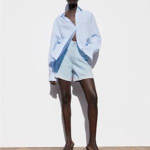 Zara Striped Linen Blend Shirt